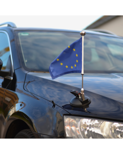  Ceremonial Car Flag Holder With Suction Mount  Diplomat-Air-Chrome 