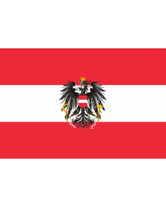 Fahne: Flagge: Dienstflagge der Republik Österreich; Variante mit künstlerisch ausgestaltetem Adler