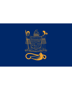 Bandera: Presidential Standard of Fiji | Standard of the President of Fiji bearing the full Coat of Arms of Fiji and a traditional Knot and Whale s tooth in Golden-Yellow