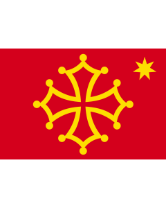 Bandera de  Occitania  with star | Occitania | L Occitanie avec étoile | Banniel Okitania | Bandièra occitana amb l estela | Прапор історико-культурного регіону Окситанія  Франція
