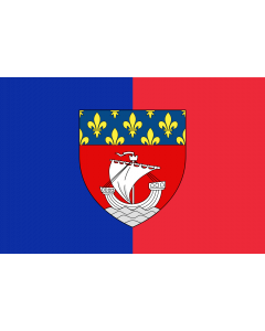 Bandiera: Paris with shield | Vectorized image of the FOTW site flag of Paris