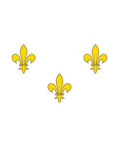 Flag: The  White  Royal Banner of France or  Bourbon Flag  was used in New France