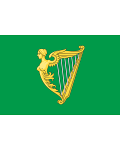 Bandiera: Green harp flag of Ireland | A traditional green harp flag of Ireland with a slightly different harp from File Arms of Ireland  Historical