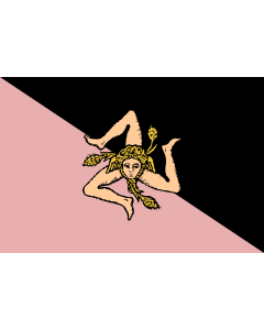 Flag: Sicily  pink and black | Sicilian flag - Pink and black version  featuring US Città di Palermo colours