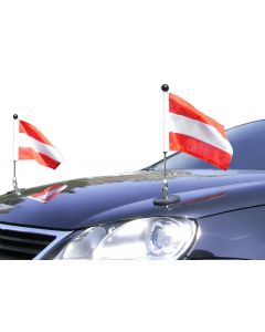  Pair  Magnetic Car Flag Pole Diplomat-1 Austria