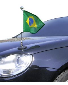  Magnetic Car Flag Pole Diplomat-1-Chrome Brazil