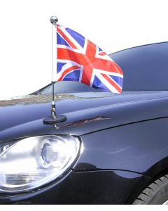  Magnetic Car Flag Pole Diplomat-1-Chrome Great Britain