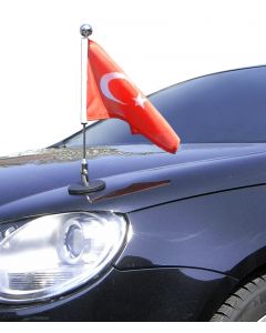  Magnetic Car Flag Pole Diplomat-1-Chrome Turkey